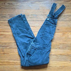 Gap slouchy washed black overalls small petite